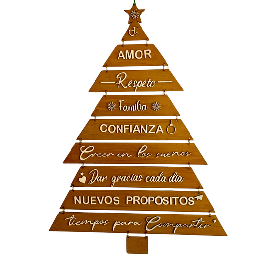 Árbol de Navidad de Madera para Colgar en Pared